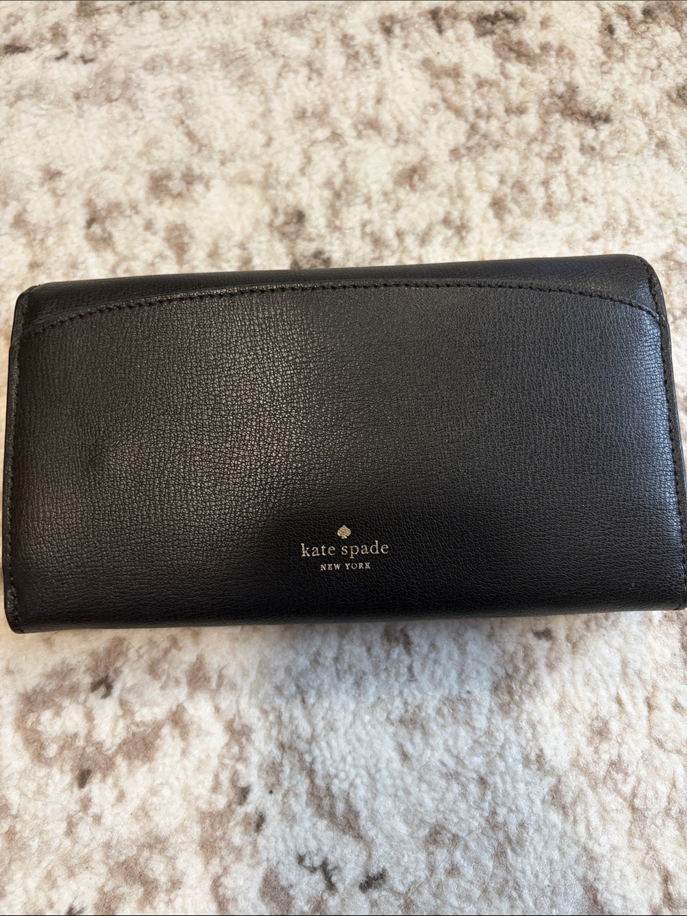 kate spade Black Leather Wallet with Gold Spade Clasp - Picture 7 of 9